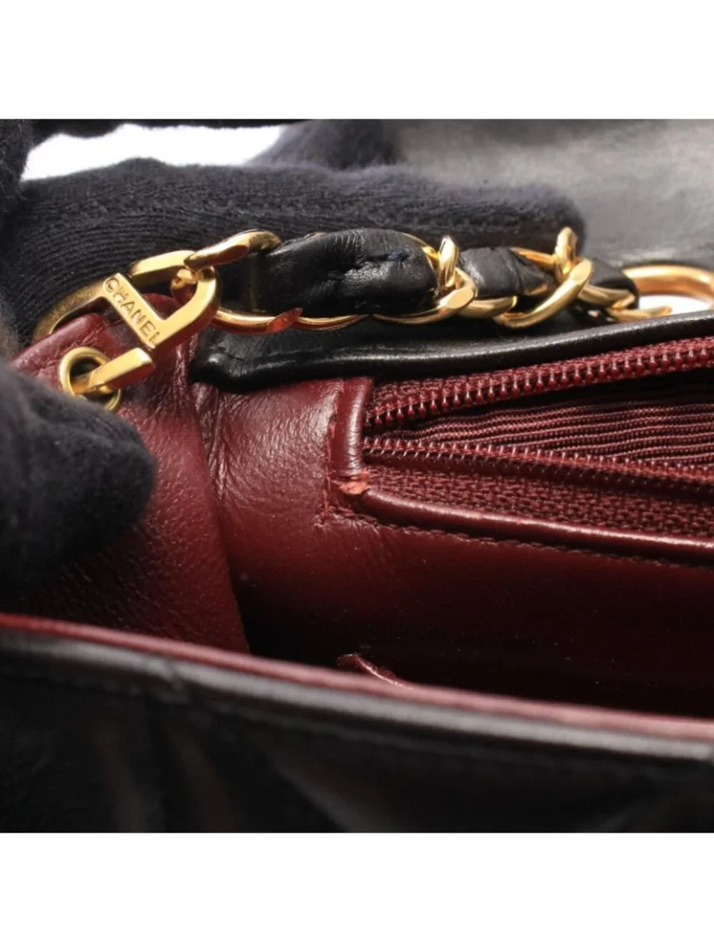 Chanel Shoulder Bag Quilted Diana Flap Black Lambskin Chain